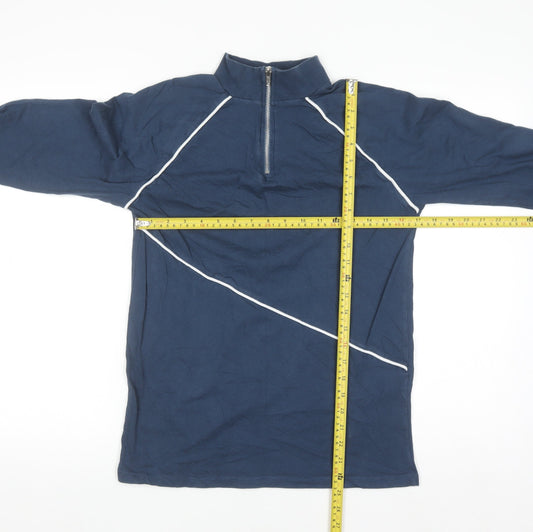 ASOS DESIGN Men's Blue XS 1/4 Zip Slim Fit Sweatshirt