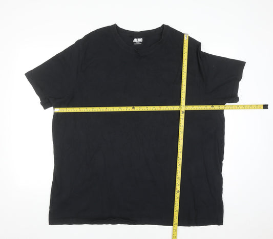 Jacamo Men's Black 2XL Crew Neck Cotton T-Shirt