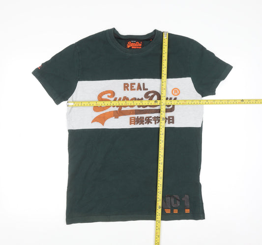 Superdry Men's Green Crew Neck Graphic Print T-Shirt Size M