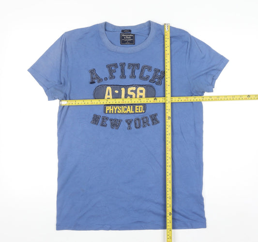 Abercrombie & Fitch Men’s Blue Graphic Crew Neck Muscle T-Shirt Size S