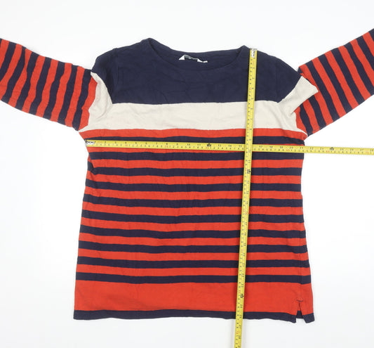 Isle Womens Multicoloured Cotton Striped Long Sleeve Pullover Jumper Size 18