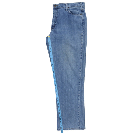 Lee Women's Blue Relaxed Straight Leg High Rise Jeans Size 14
