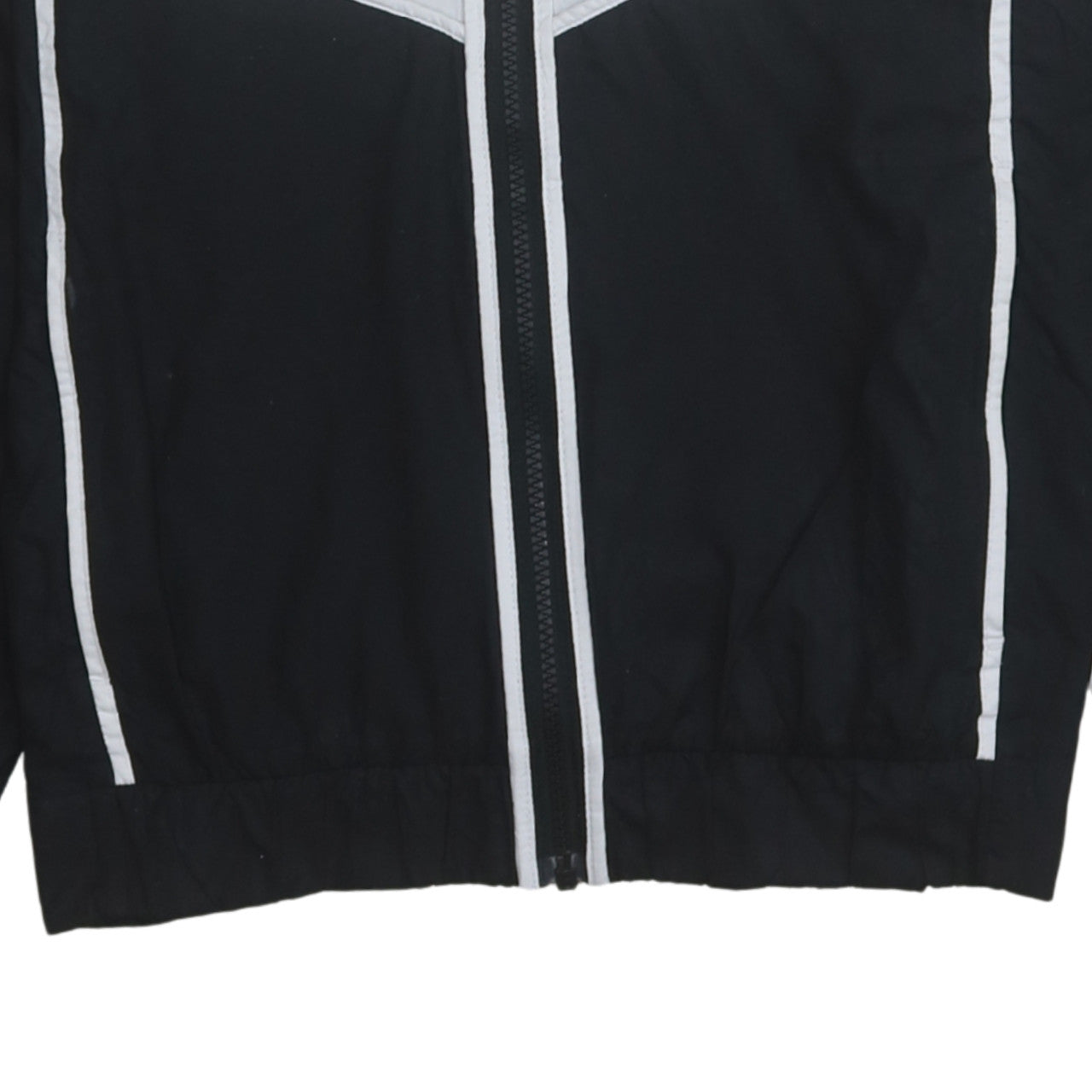 Nike Women Black White Windbreaker Jacket Hooded Full Zip M
