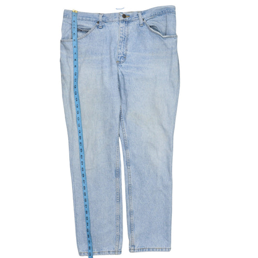 Lee Mens Blue Regular Fit Light Wash Straight Jeans 36W 29L