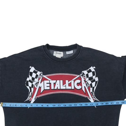 Pull&Bear Men's Black Graphic Metallica Pullover Sweatshirt S