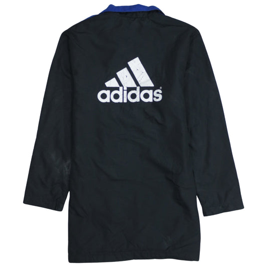 Adidas Boys Black Blue 13-14 Years Track Jacket Full Zip Logo Lined