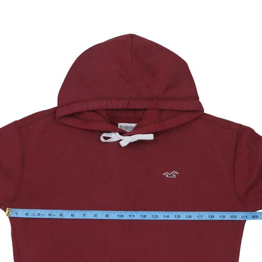Hollister Men's Red Pullover Hoodie Size S Logo Fleece Sweatshirt