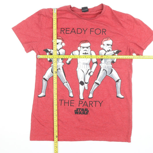 George Star Wars Men's Red Christmas Stormtrooper T-Shirt Small