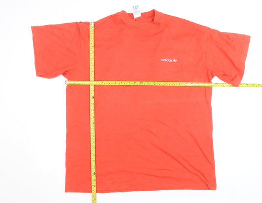 Adidas Men's Red Crew Neck Short Sleeve Classic T-Shirt Size L