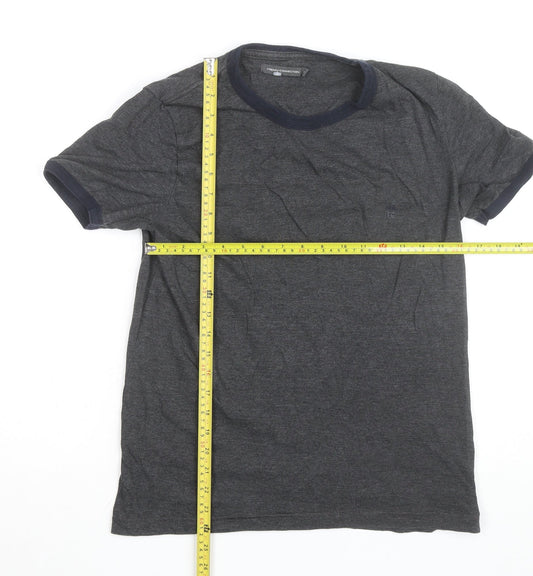 French Connection Men's Grey Crew Neck Cotton T-Shirt Medium