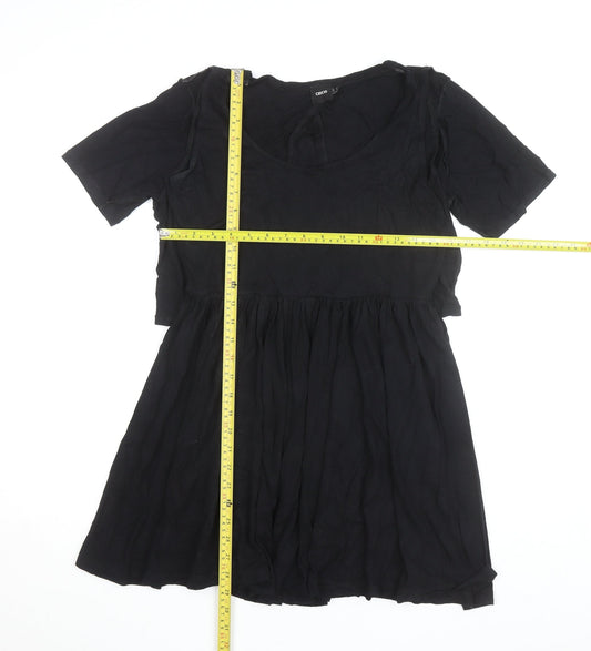 ASOS Women's Black Short Sleeve Skater Dress Size 10