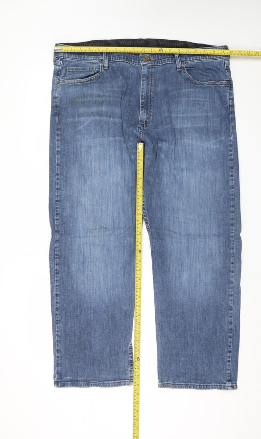 Wrangler Men's Blue Relaxed Fit Straight Denim Jeans 40W 29L