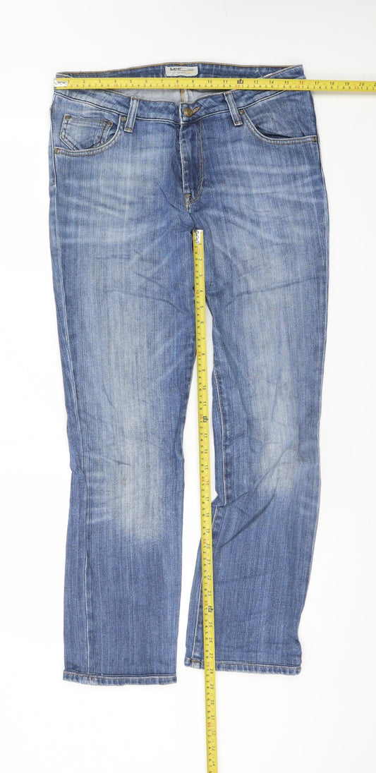 Lee Women’s Blue Marion Straight Jeans Size 16 Regular Stretch Denim