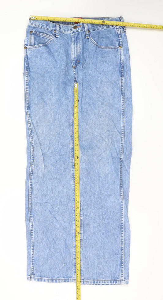 Wrangler Men's Blue Jeans 33x34 Slim Fit Straight Denim