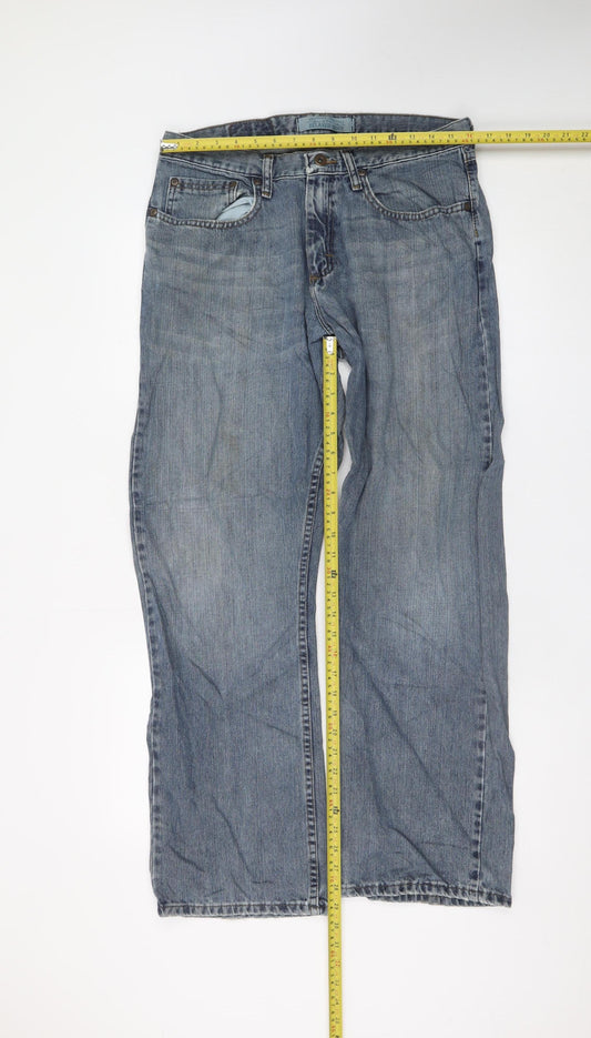 Wrangler Originals Men's Blue Bootcut Jeans 33W x 30L Relaxed Fit Denim