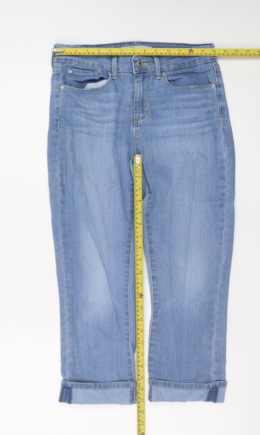 Levi Strauss Women’s Blue Cropped Regular Fit Denim Jeans Size 4