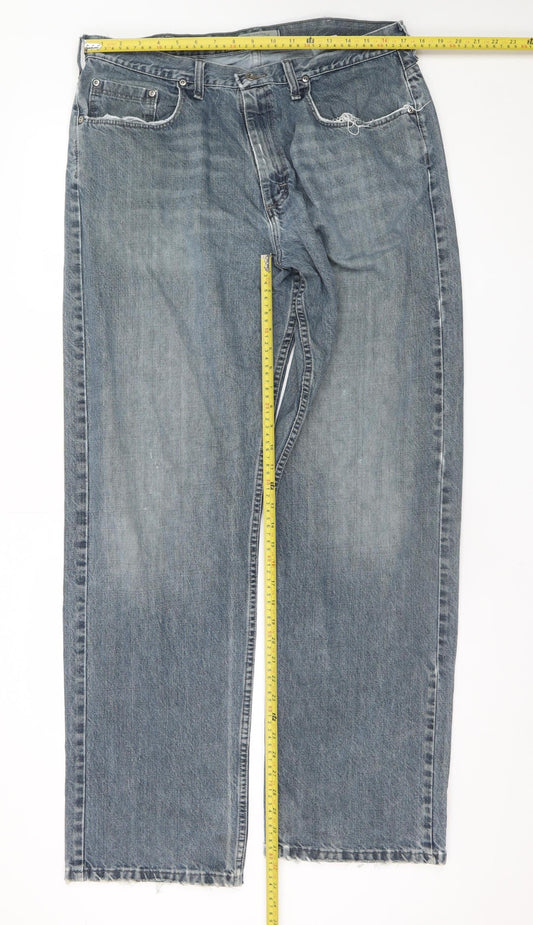 Wrangler Originals Men's Blue Loose Straight 36x34 Denim Jeans