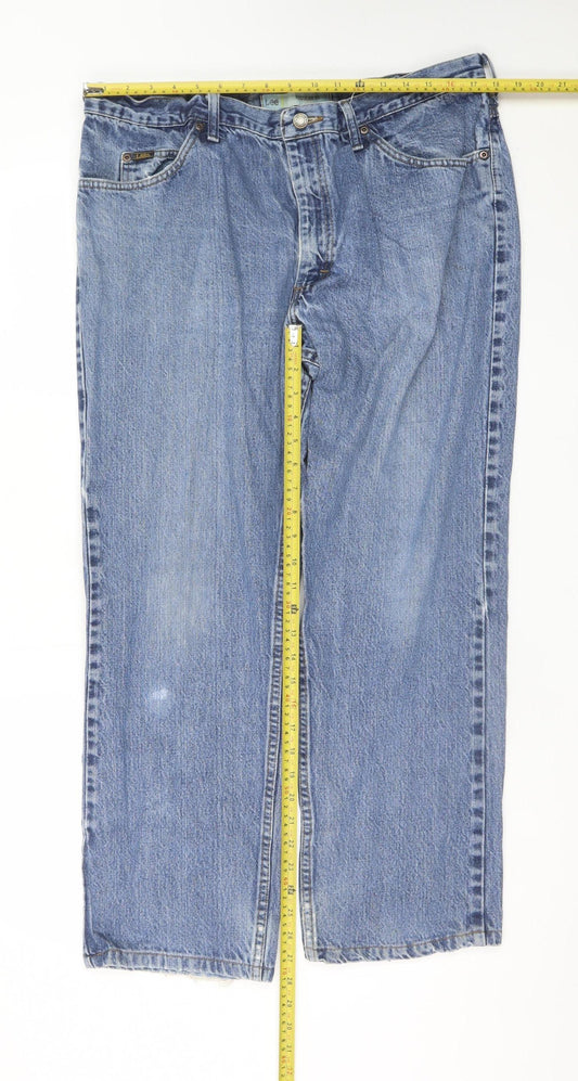 Lee Women Blue Regular Fit Straight Jeans Size 14 100% Cotton