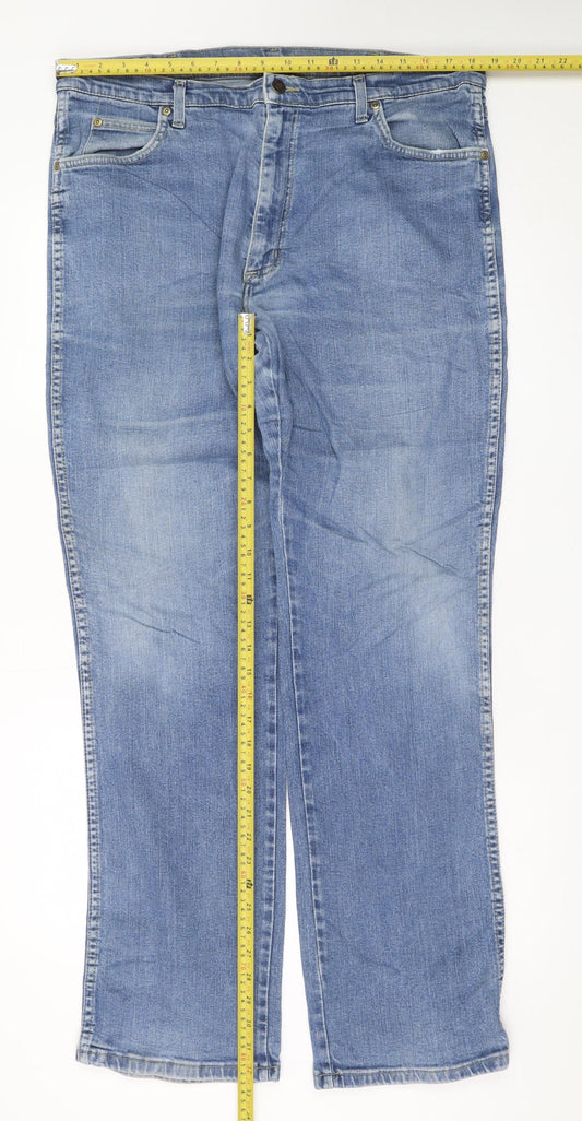 Wrangler Men's Blue Regular Fit Straight Leg Jeans W40 L34