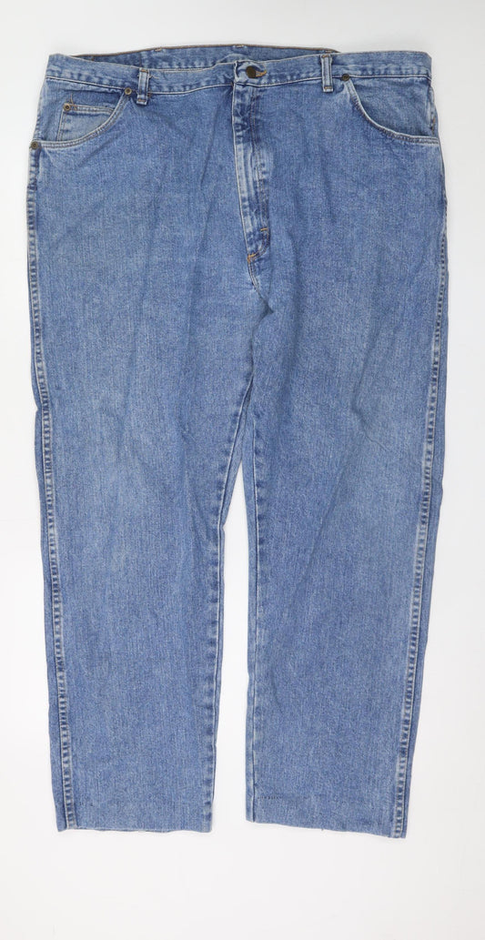 Wrangler Men's Blue 44x32 Straight Leg Denim Jeans Vintage USA Made