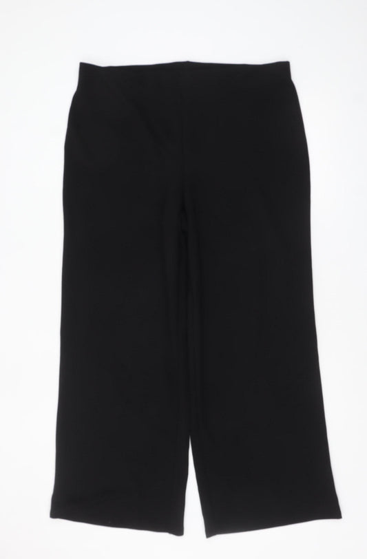 H&M Womens Black Wide-Leg Trousers XL Polyester Blend