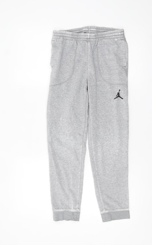Nike Air Jordan Boys Grey Jogger Trousers 12-13 Years Elastic Waist