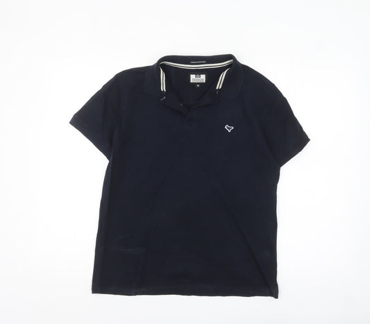 Weekend Offender Unisex Blue Cotton Polo Shirt M Casual Short Sleeve