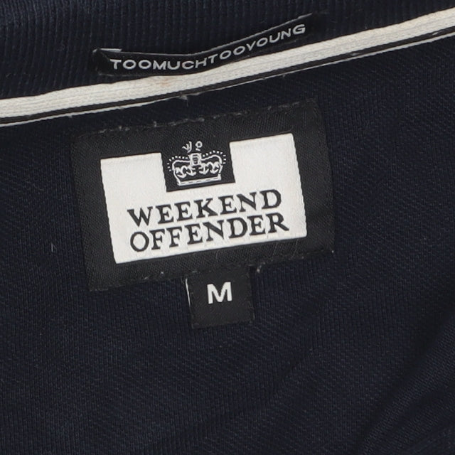 Additional view of Weekend Offender unisex blue cotton polo shirt m casual short sleeve