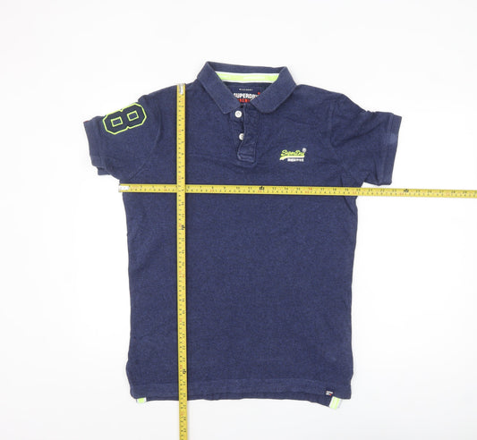 Superdry Men's Blue Slim Fit Polo Shirt Size M