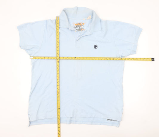 Timberland Men's Light Blue Cotton Polo Shirt Size 2XL