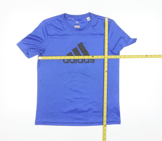 Adidas Blue Boys L Climalite Sports T-Shirt Activewear Top