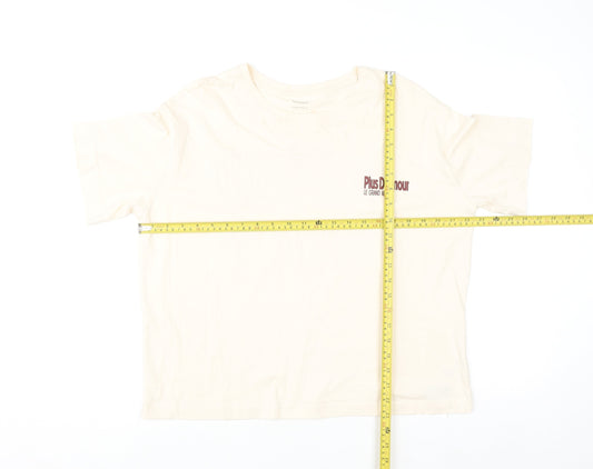 Dunnes Stores Men Ivory Graphic Oversized Cotton T-Shirt M