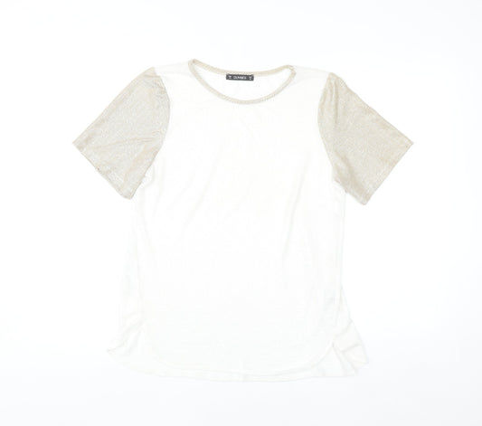 Dunnes Women's Beige Short Sleeve Basic Crew Neck T-Shirt Size 10