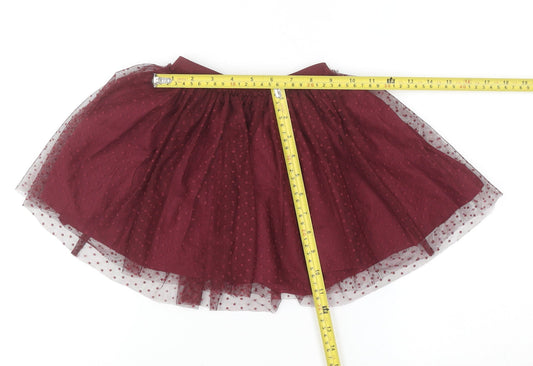 Next Girls Red Tutu Skirt 18-24 Months Party Polka Dot Lined Elastic Waist
