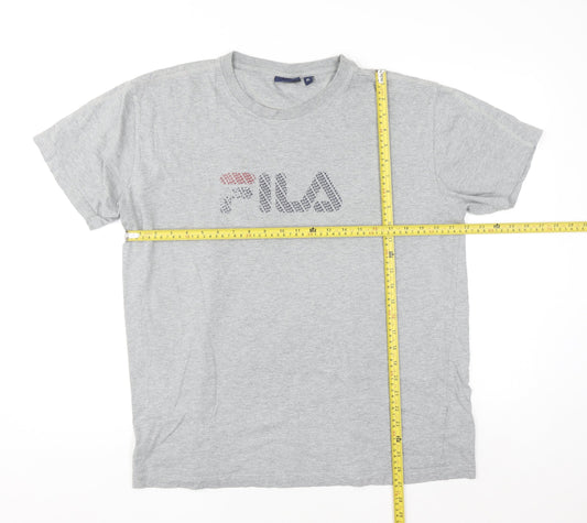FILA Men's Grey XL Short Sleeve Cotton Graphic T-Shirt
