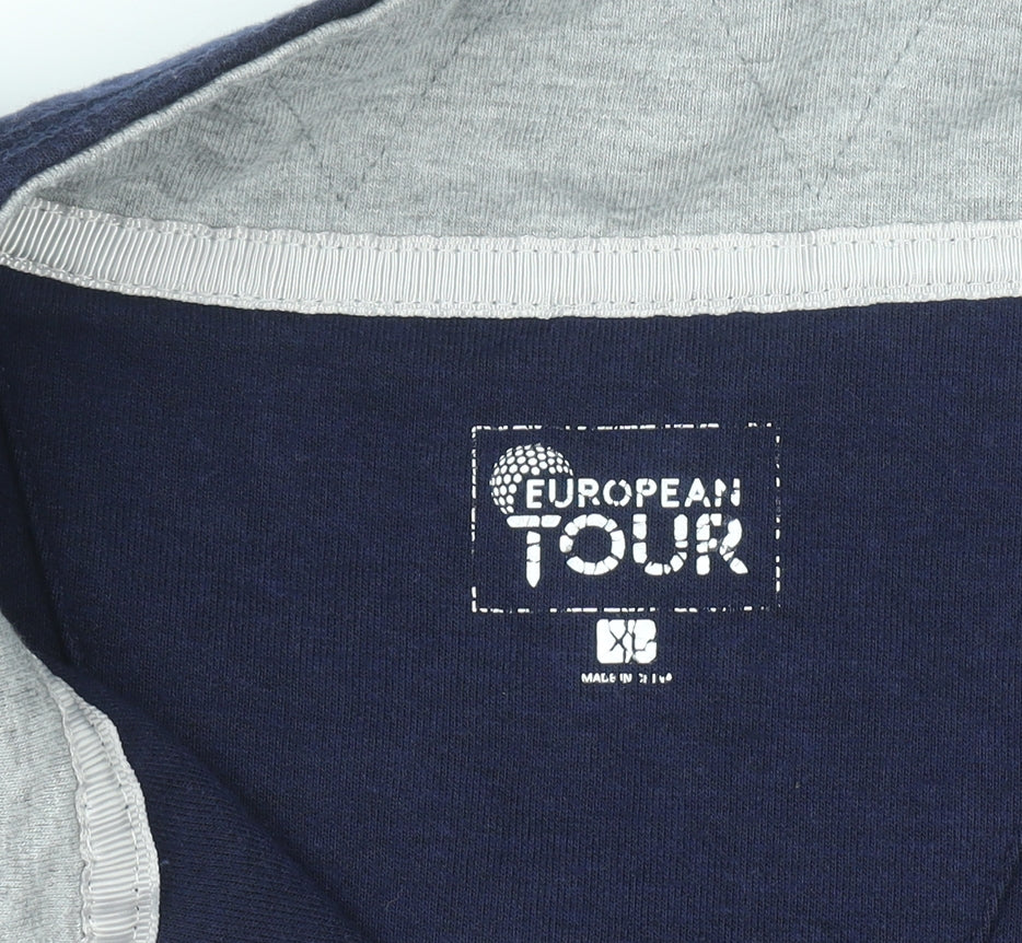 European Tour Men’s Blue Sleeveless 1/4 Zip Golf Waistcoat L