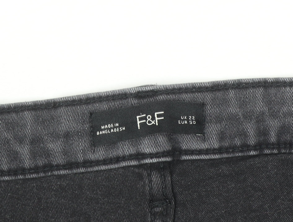 F&F Women’s Grey Skinny Stretch Jeans Size 22 Plus Fit