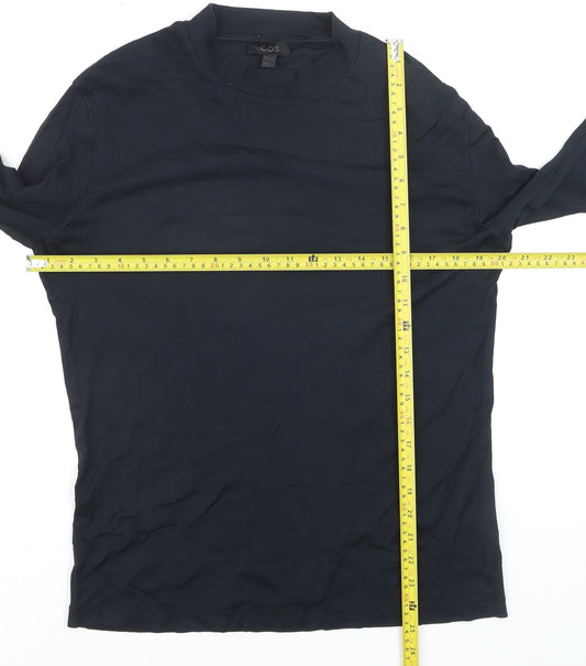 COS Men's Black Long Sleeve Cotton Jersey Top Size M