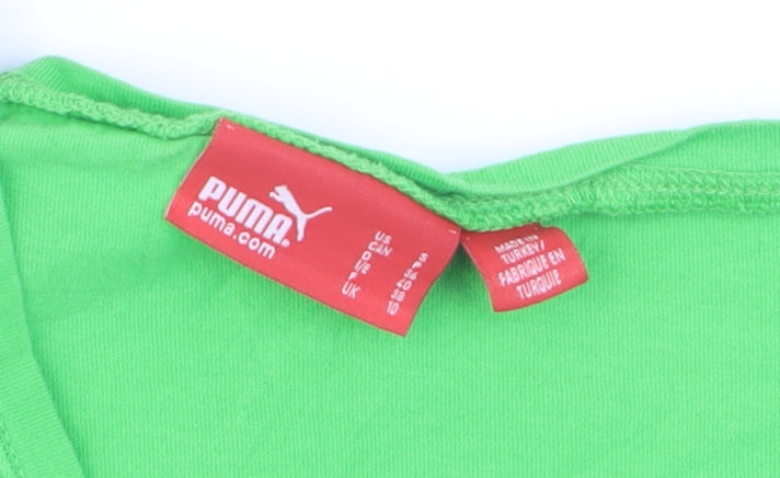 Puma Womens Green Short Sleeve Basic T-Shirt Size 10