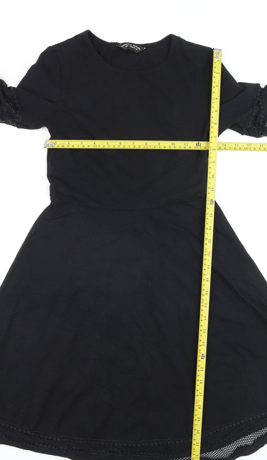 Dorothy Perkins Women's Black A-Line Knee Length Dress Size 8
