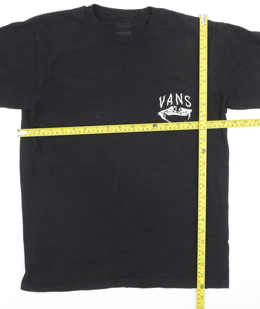 Vans Men's Black Classic Fit Skull Graphic T-Shirt Size S