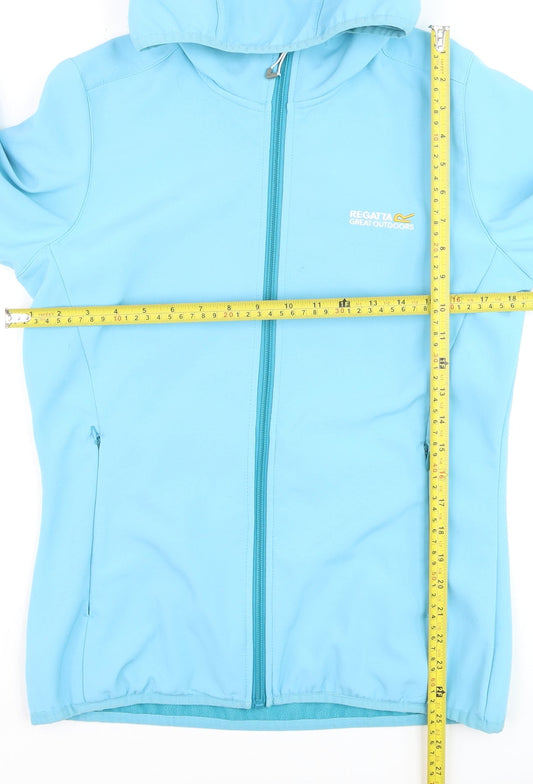 Regatta Women's Blue Soft Shell Hooded Activewear Jacket Size 12