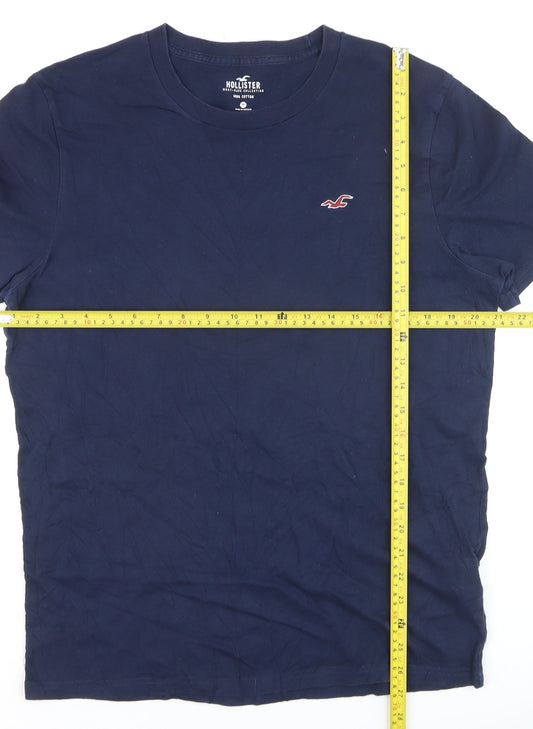 Hollister Men Blue Slim Fit Crew Neck Cotton T-Shirt M