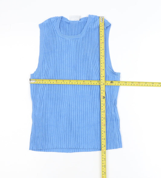 Noisy May Women's Blue Sleeveless Knit Tank Top Size L