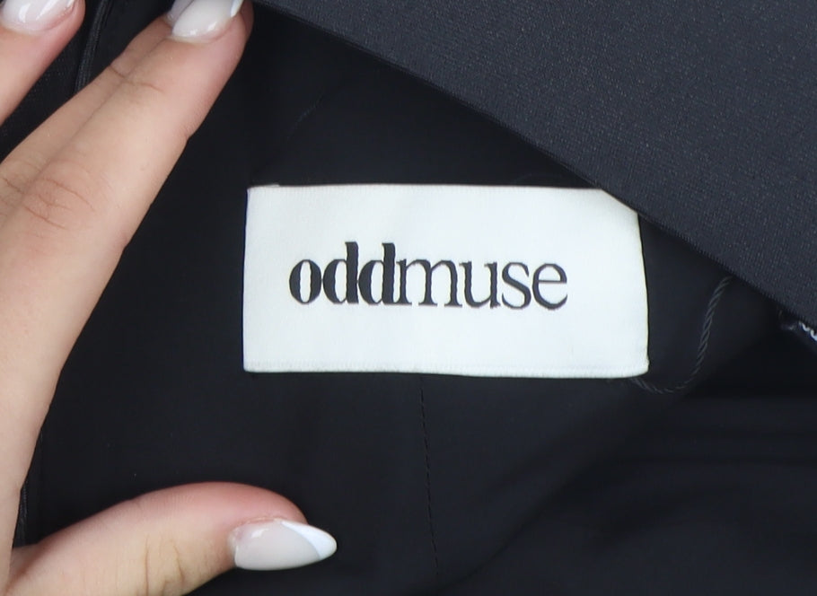 Odd Muse Women's Black L Fit & Flare Beaded Mini Party Dress