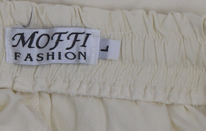 Moffi Fashion Men’s Beige Cargo Shorts L Lightweight Cotton