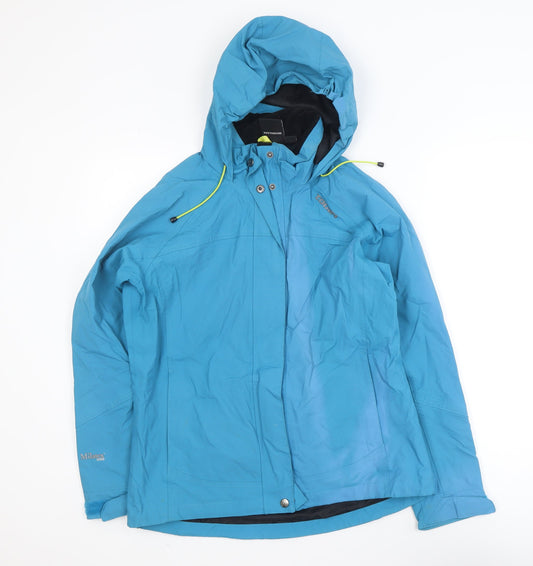 Additional front view of TOG24 Blue Waterproof Hooded Jacket unisex adults s outdoor rain coat