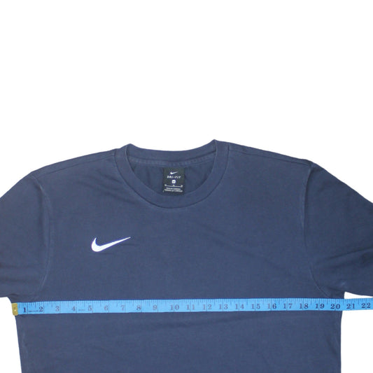 Nike Men's Navy Blue Dri-Fit Cotton Blend Sports T-Shirt Medium