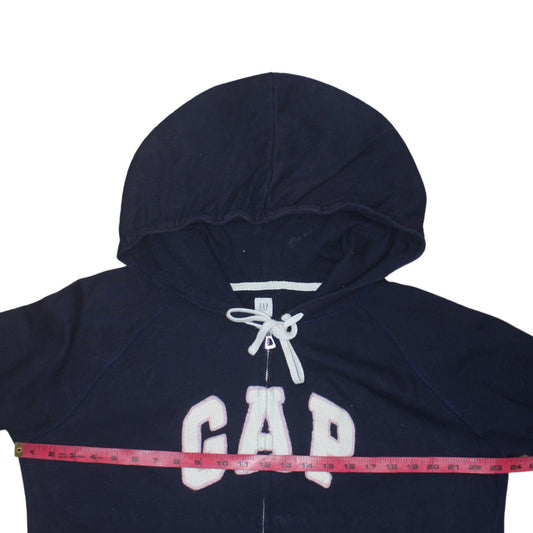 GAP Womens Navy Blue Full Zip Hoodie XL Cotton Blend Casual