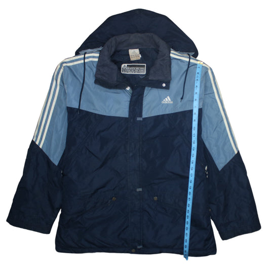 Adidas Men's Blue XL Windbreaker Jacket Hooded Retro Sportswear